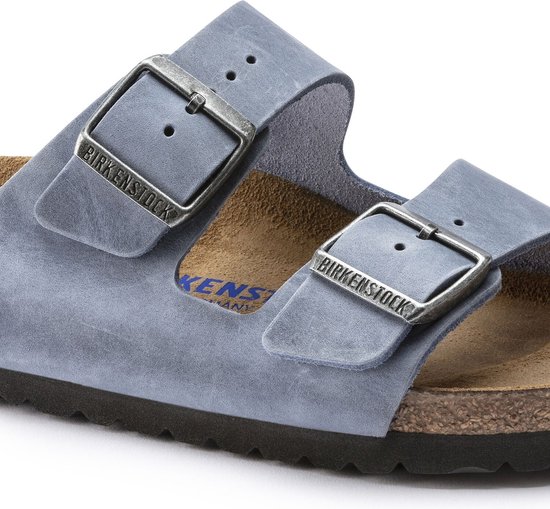 Slippers Birkenstock Arizona Dusty Blue Coupe étroite | Bleu | Nubuck | Taille 43