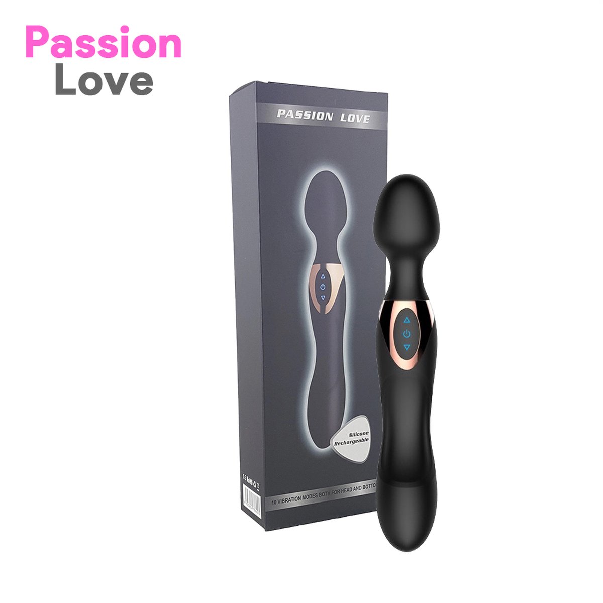 Passion Love - Magic Wand Vibrator - G Spot Vibrator & Clitoris Stimulator - Massagestaaf - Zwart