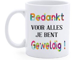 Bedrukte Beker Tekst bedankt voor alles -Mok -  Collega - Werknemer - Vriendinnen - Quote
