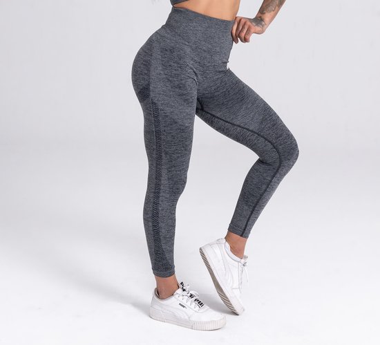 Mives® Sportlegging dames - Sportkleding dames - Sportbroek dames - Shape legging - Sportlegging dames high waist - Hardloopbroek dames - yoga legging dames - GRIJS - Maat L van Mives® — afbeelding 2