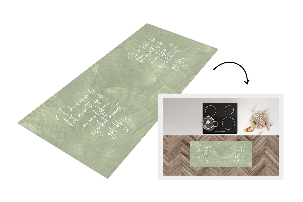 KitchenYeah Keukenloper - Loper keuken - Dieren die het minst op de mens lijken - Quotes - Spreuken - Dieren - 120x50 cm - Keukenloper vinyl Multicolor