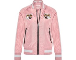 MHM Fashion - Kinderjas maat S zomer Bomber Jacket Tiger Heads Zwart - Roze