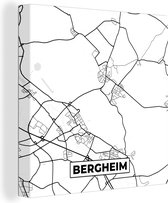 Tableau sur Toile Carte - Plan - Bergheim - Plan de Ville - 90x90 cm - Décoration murale