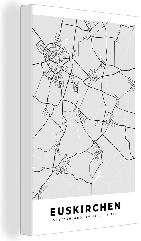 Peinture sur toile Euskirichen - Plan de la ville - Plan d'étage - Carte - Allemagne - 80x120 cm - Décoration murale