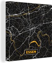 Canvas Schilderij Essen - Goud - Stadskaart - Plattegrond - Kaart - Duitsland - 50x50 cm - Wanddecoratie