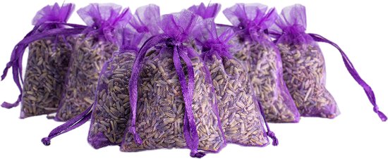 Anti motten -  Lavendel - biologsche lavendel geur zakjes lavedelzakjes  (5 zakjes à 9 gram per stuk) - lavendelzakjes - PLUS 1 mini lavendelzakje 3 gram - Vandiencashmere