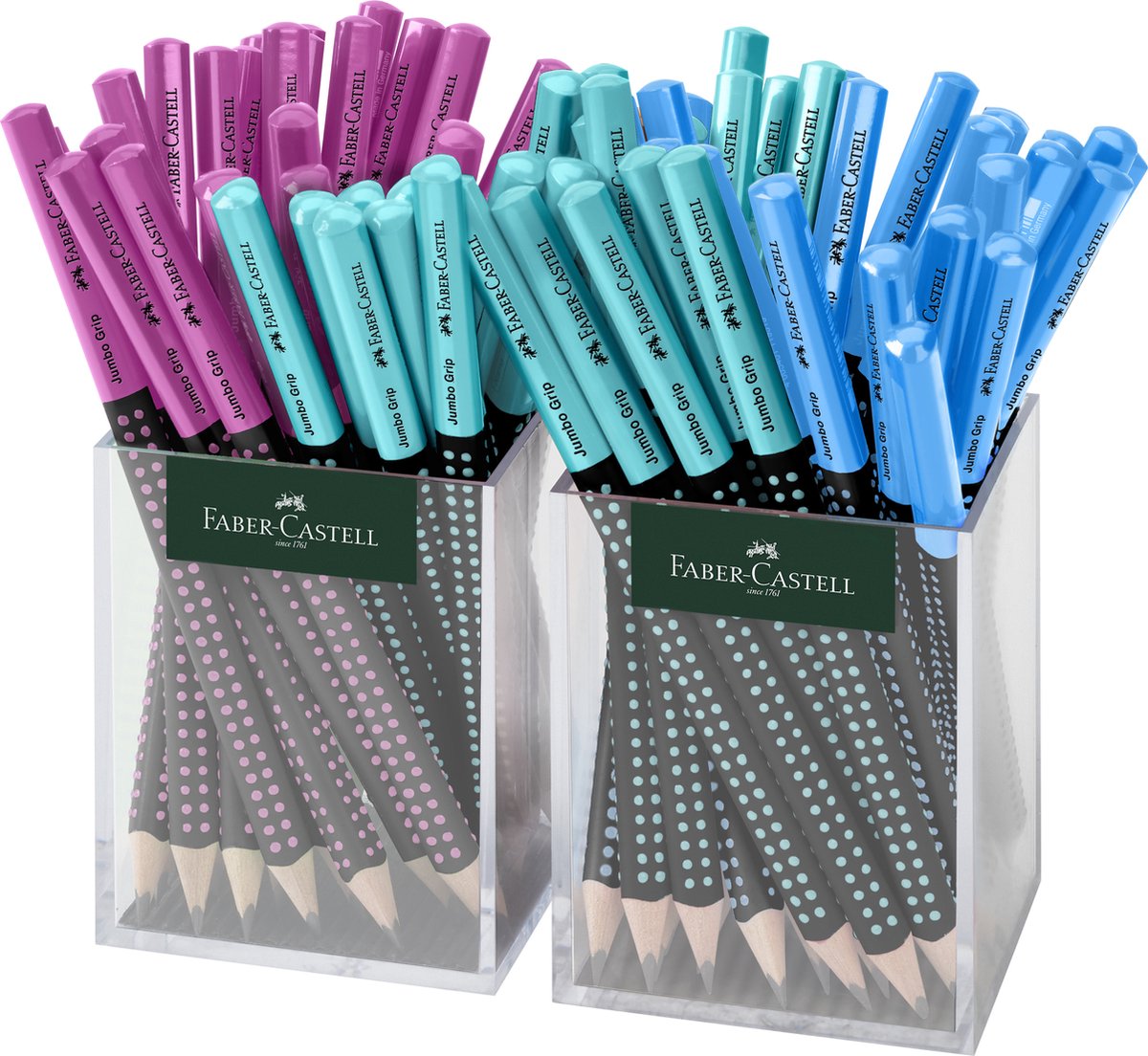 Faber-Castell Grip 2001 Jumbo - grafietpotloden two-tone - 2 kokers met 72 stuks - FC-511920