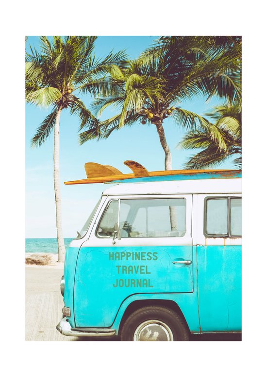HappyBook - Reisdagboek - Travel Journal - Travel - Notitieboek - Reisjournal - Reizen - Vakantiedagboek - Dagboek - Softcover - Elastiek - Vakantieboek - Cadeau - Schrijven op je reis - Herinneringen opschrijven - Boekenlegger - Elastiek - Planning