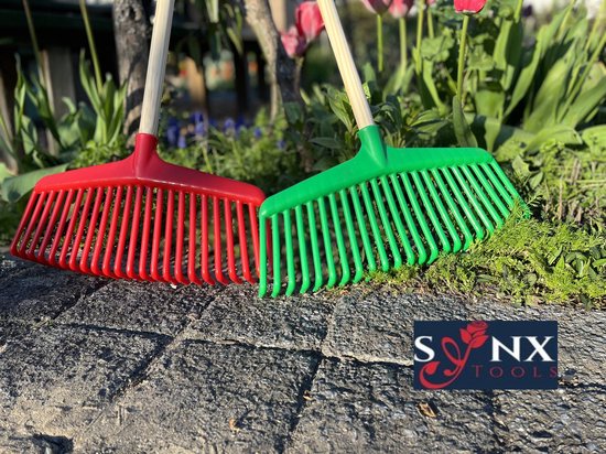 Synx Tools Gazonhark bladhark 23 Tanden Hark - Harken - Grashark- Gazon - Kunststof blauw/groen -Met steel 120cm van Synx Tools — afbeelding 5