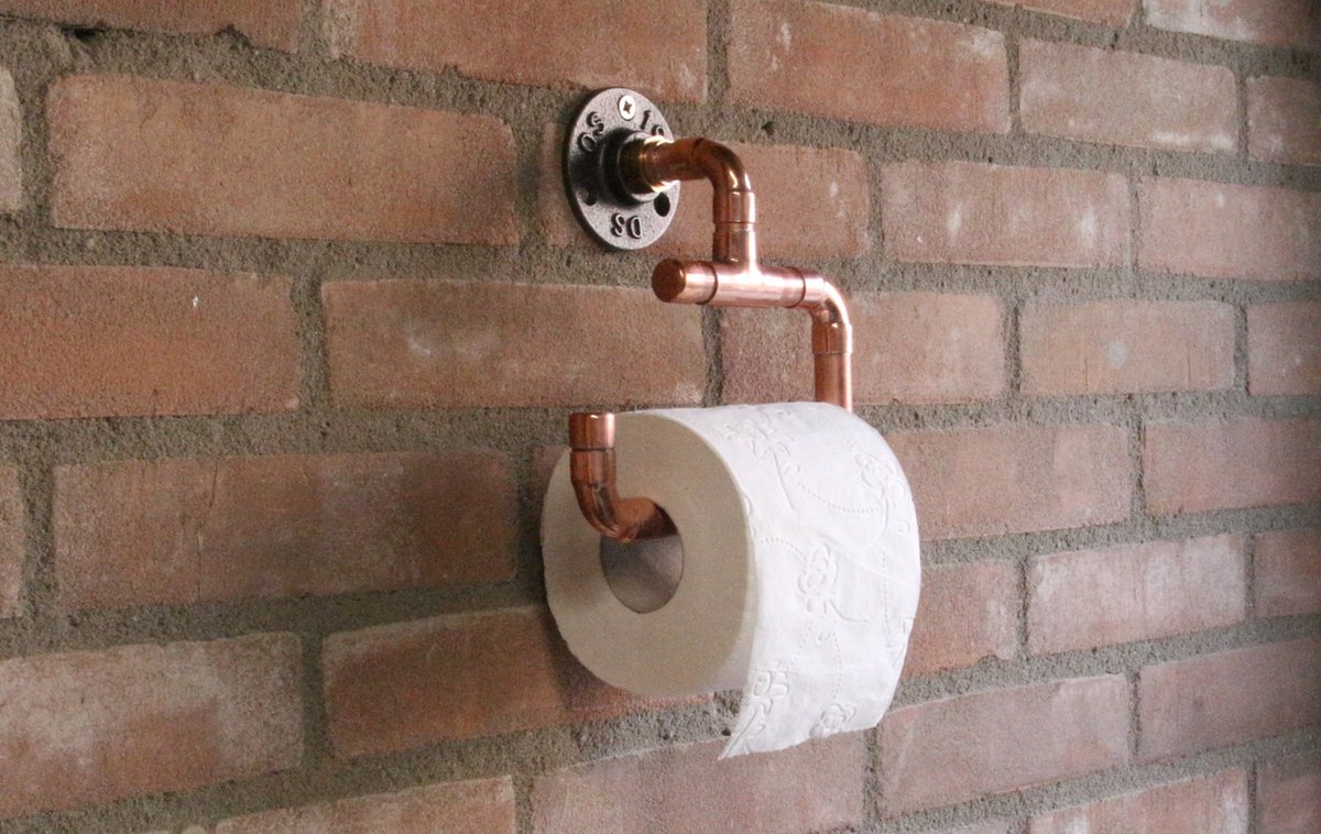 Toiletrolhouder van koperen buis – Handgemaakt - Incl. bijbehorende  schroeven - Wc... | bol.com