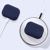 Jumada's  "Geschikt" voor Apple Airpods hoesje -  Geschikt voor Airpods Pro - Softcase - Donker blauw - Beschermhoesje