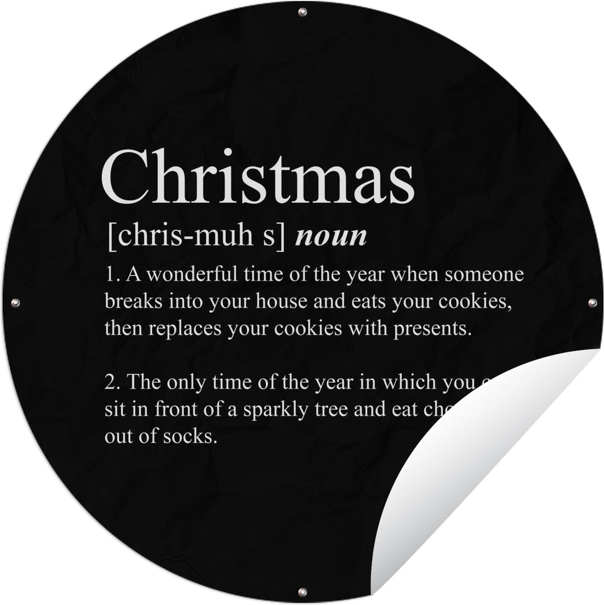 Tuincirkel Kerst met spreuken en quotes in 60x60 cm - Ronde Tuinposter.