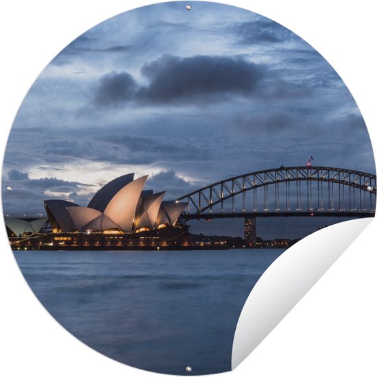 Tuincirkel Het Opera van Sydney en de Sydney Harbour Bridge in Australië - Ronde Tuinposter - Buiten