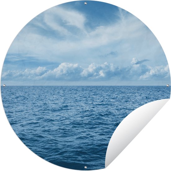Tuincirkel Uitzicht over de blauwe golven op zee - Tuinposter