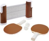 Set de ping-pong Sunnylife Extensible - Bois - avec 1x filet de ping-pong, 2x raquettes et 2x balles