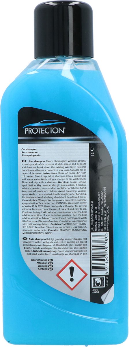 Protecton Auto Shampoo Wash & Wax - Reinigt grondig, snel en veilig - Verwijdert vuil, vet & aanslag - Voor alle soorten lak - Herstelt de glans - Laat een beschermende waslaag achter – 1 Liter – foto 4