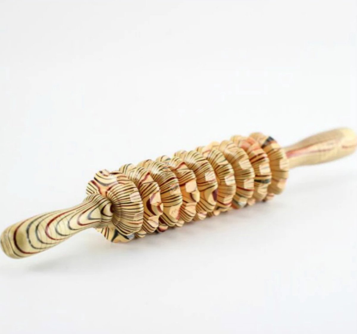 Goedkoopste UrbanGoods - Houten Massageroller - Spiermassage - 9 wielen - Anti Cellulite - Massage Taille Roller - Kleur