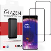2-pack BMAX geschikt voor OPPO Find X5 Screenprotector glas - Full Cover gehard glas - Tempered glas - OPPO screenprotectors 2 stuks - Telefoonglaasje - Beschermglas - Glasplaatje - Screensaver - Screen protector - Case friendly - Zwart