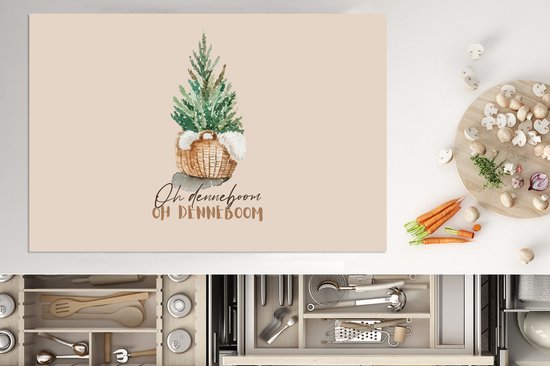 KitchenYeah® Inductie beschermer 81x52 cm - Oh denneboom oh denneboom - Kerst - Spreuken - Quotes - Kookplaataccessoires - Afdekplaat voor kookplaat - Inductiebeschermer - Inductiemat - Inductieplaat mat