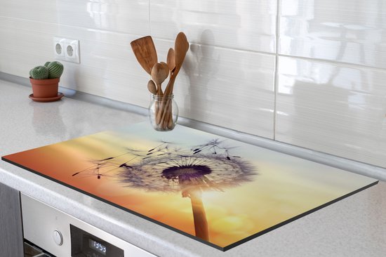 KitchenYeah® Inductie beschermer 80.2x52.2 cm - Paardenbloemen - Kookplaataccessoires - Afdekplaat voor kookplaat - Inductiebeschermer - Inductiemat - Inductieplaat mat