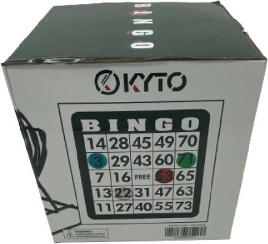 Thumbnail van een extra afbeelding van het spel Kyto Games -  Bingo Spel - Bingomolen - Bingoballen - Bingo kaarten - Fiches - Spelbord - Bingo molen - Metaal - Lotto Kinderspel