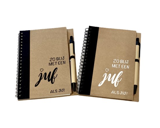 Dijk Te slijm 2 Eco notitieboekjes met pen | Juf Cadeau | Einde Schooljaar | Juf Bedankje  | bol.com