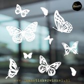 Raamsticker vlinder set wit  herbruikbaar