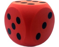 Grote foam dobbelsteen rood 16 x 16 cm - Dobbelspel - Speelgoed