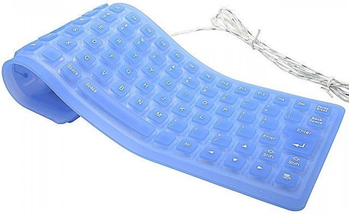 Flexibel USB toetsenbord - Volledige grootte - Blauw