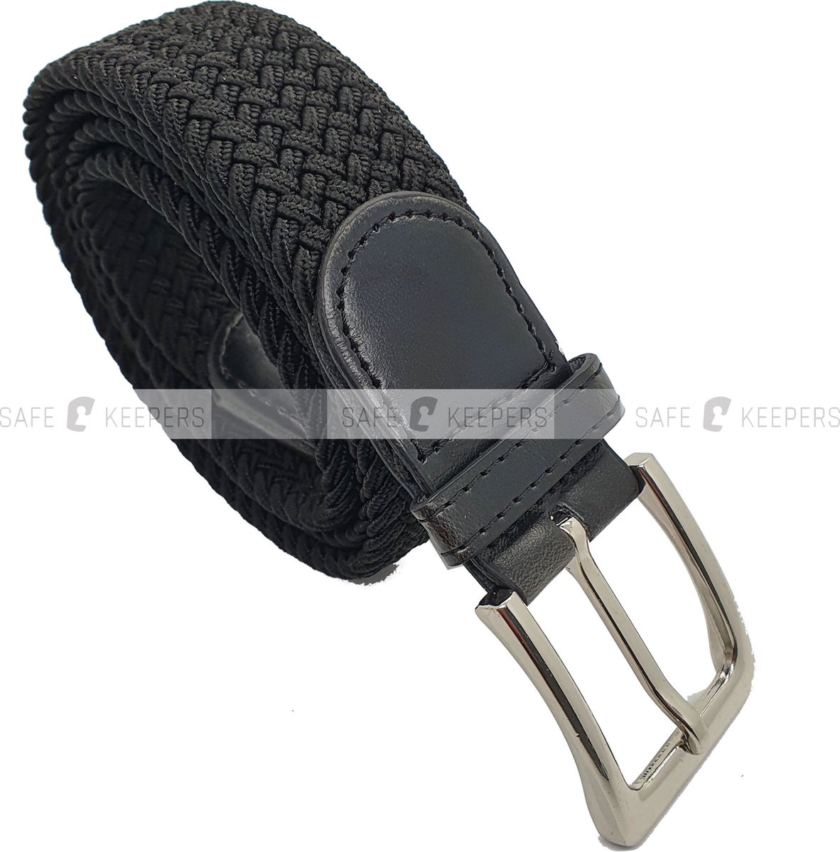 SK Elastische Riem - Stretch riemen - heren riem - dames riem gevlochten - 2 Stuks - Zwart