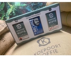 Kadoverpakking 250 gram koffiebonen en 2x 75 gram thee