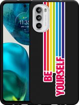 Cazy Hoesje Zwart geschikt voor Motorola Moto G52 - Be Yourself