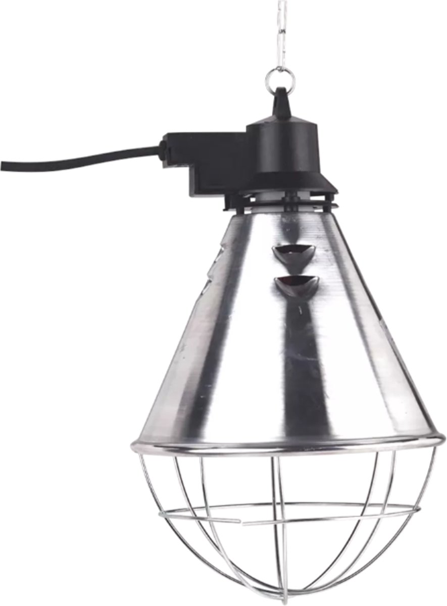 Excellent Lampenkap compleet - Heater voor dieren - hitte lamp - 8 luchtgaten - exclusief lamp - 5 m snoer - zilver