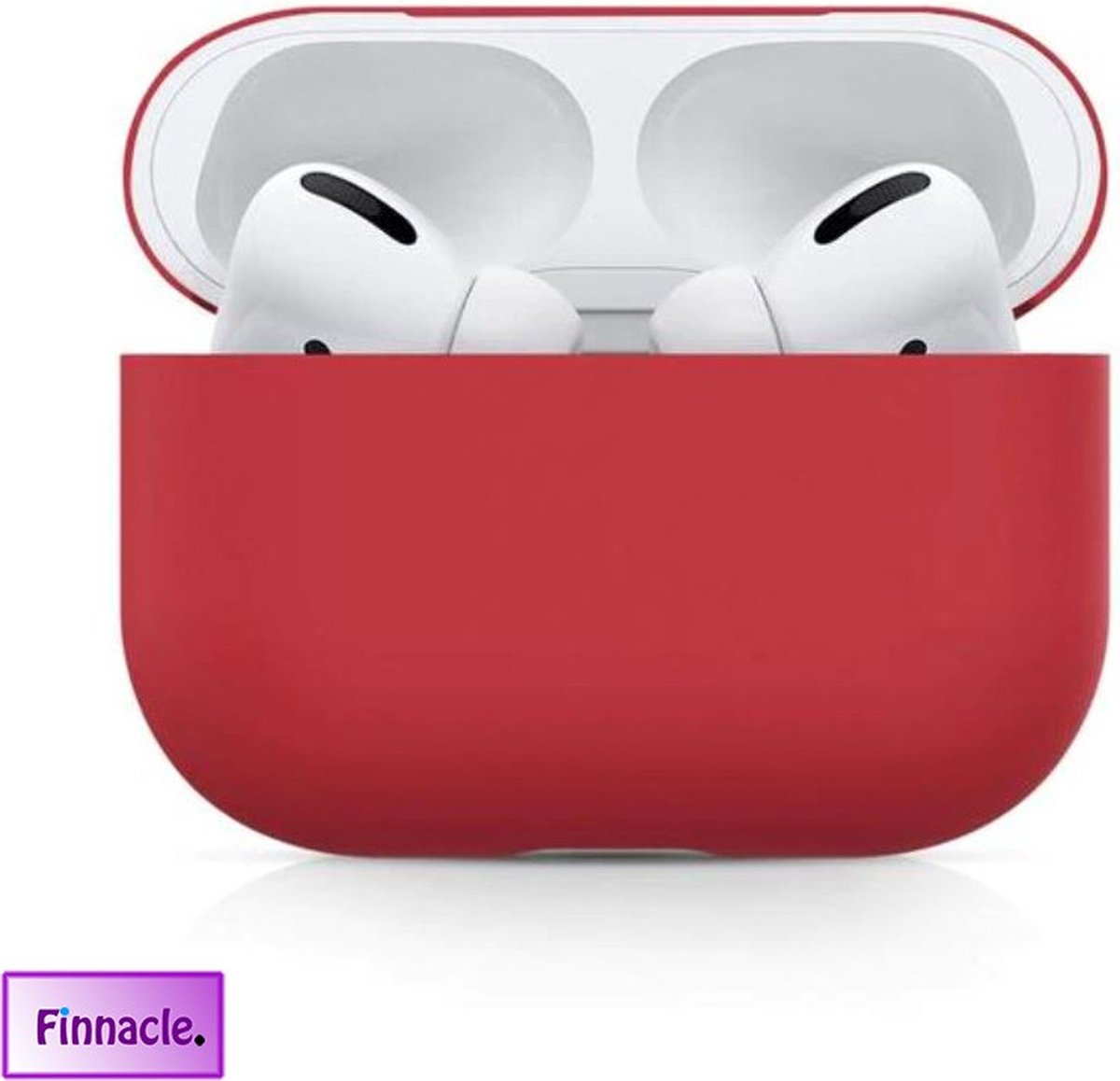 Finnacle - Hoesje geschikt voor Apple AirPods Pro - bordeaux Rood - Siliconen - Case - Cover - Soft case