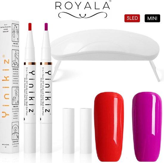 Royala Gellak One Step Gel Polish Pen - 2 couleurs / Stylos - mini lampe UV  incluse -... | bol.com