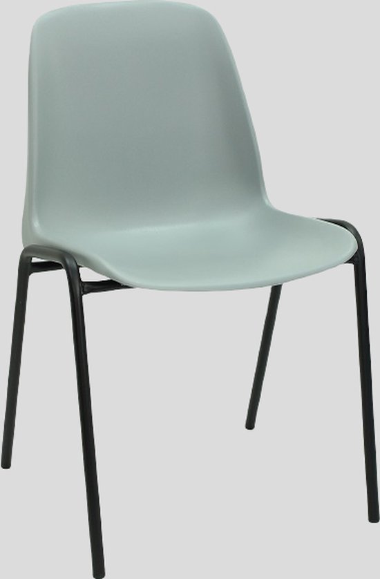 King of Chairs model KoC Elvira lichtgrijs met zwart onderstel