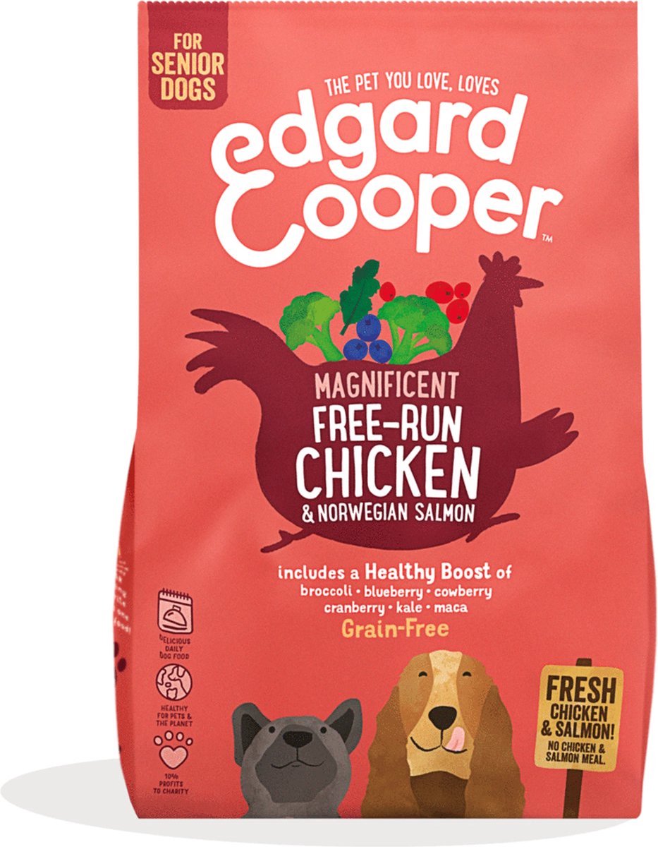 Edgard & Cooper kip & Zalm - Voor senior honden - Hondenvoer - 7kg