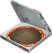 Croci Pizza Scratcher - Chat en carton à gratter - avec herbe à chat - 40 x 40 x 5 cm