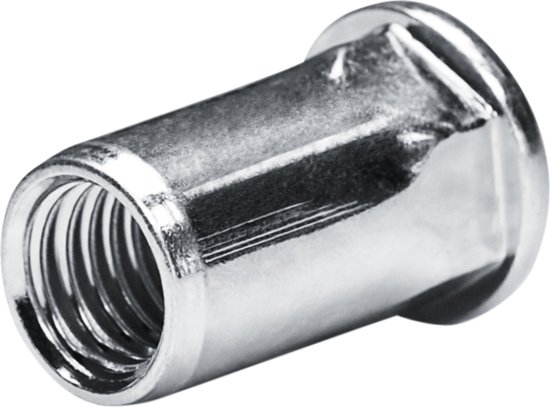 GOEBEL® - 250 x Blindklinkmoeren M 6 - RVS V2A / A2 (AISI 302) (Ø x L) 9,0 mm x 15,5 mm - Vlakke kop Deelszeskant schacht - Schacht einde Open - GO-NUT - 7550610200 - Linkmoeren - Klinkmoeren - Blindmoeren