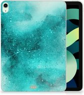 Back Cover iPad Air (2020/2022) 10.9 inch Hoesje Painting Blue met doorzichte zijkanten