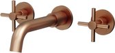 Inbouw wastafelmengkraan copper twee-knop bediening inclusief inbouwdeel - Wastafelkraan Koper