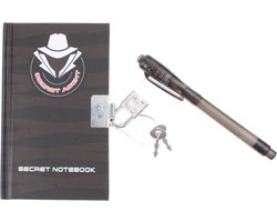 Secret Agent notitieblok met geheime pen 2 assorti