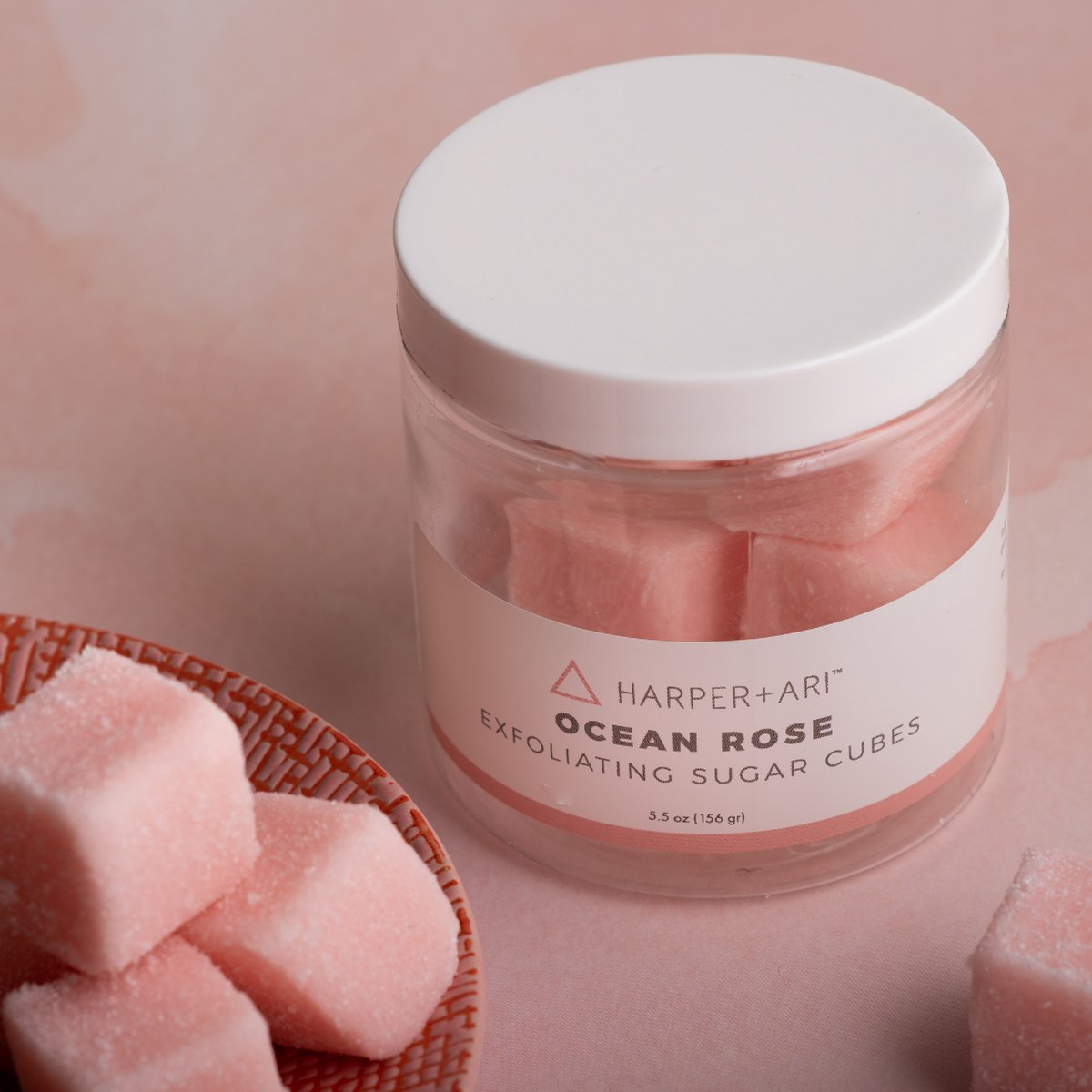 Harper+Ari Ocean Rosé Sugar Cubes Scrub | Exfoliëren & voeden | Pure Aloë Vera | 156gr