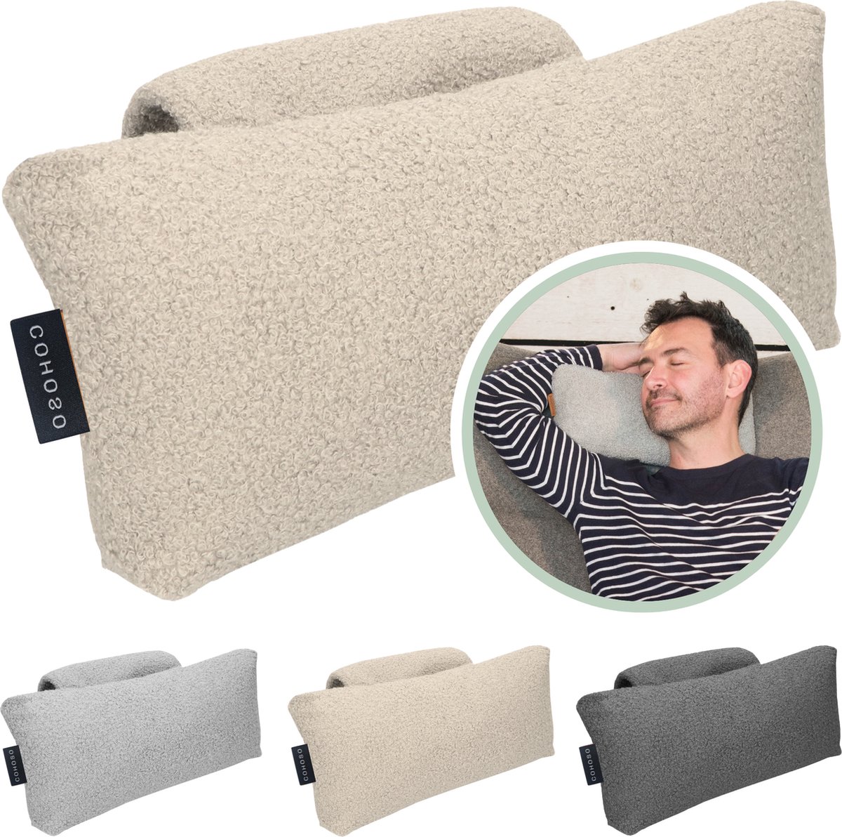 Goedkoopste Cohoso® Ergonomisch Lendekussen Rugsteun - Rugpijn verlichten - Lendensteun - rugkussen onderrug voor bank - Kussen relaxstoel - Lendesteun - lendenkussen - Hernia - Fauteuil - zitstoel – Orthopedisch - Rugklachten - Thuiswerken - Créme