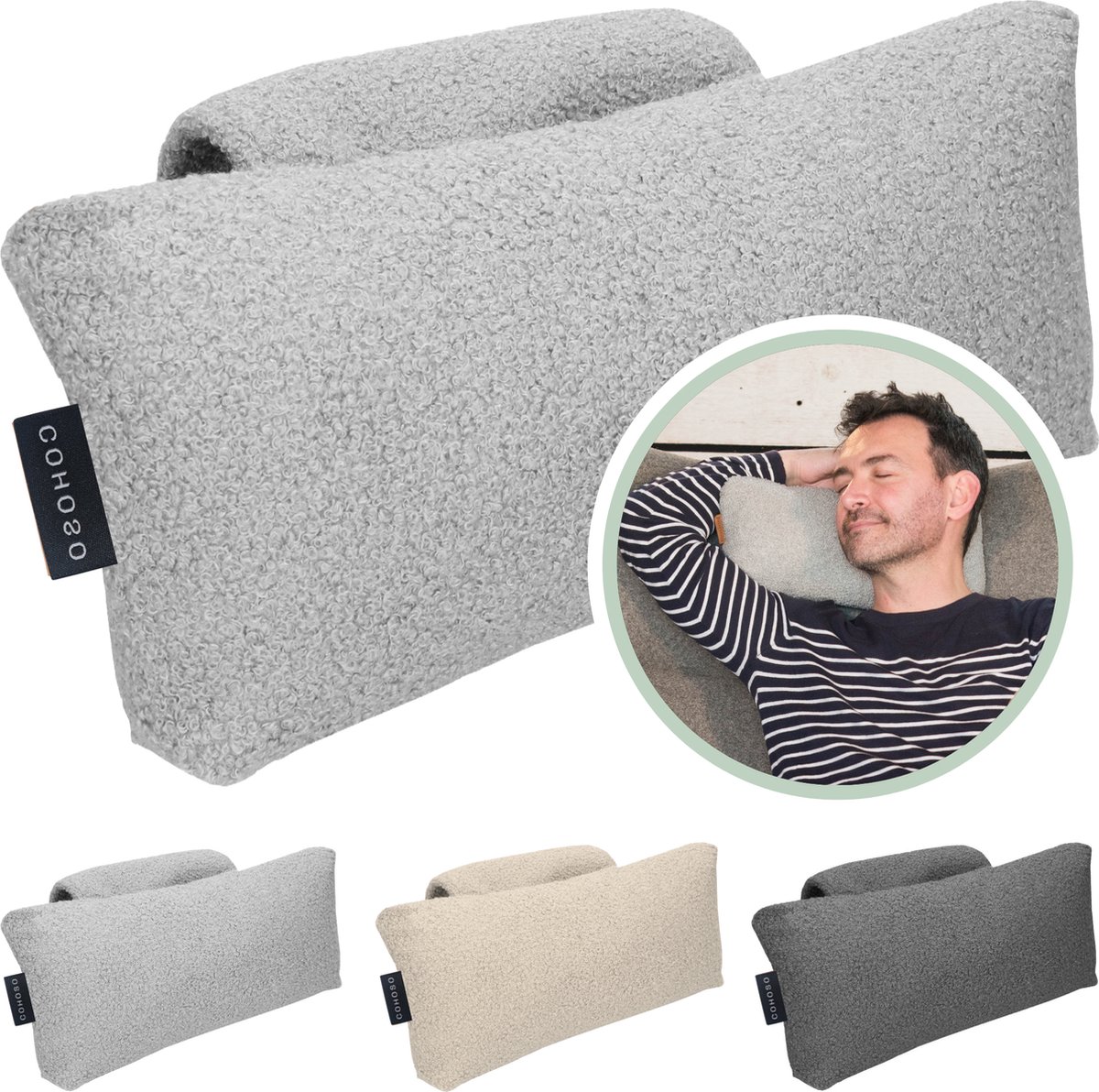 Goedkoopste Cohoso® Ergonomisch Lendekussen Rugsteun - Rugpijn verlichten - Lendensteun - rugkussen onderrug voor bank - Kussen relaxstoel - Lendesteun - lendenkussen - Hernia - Fauteuil - zitstoel – Orthopedisch - Rugklachten - Thuiswerken - Licht grijs