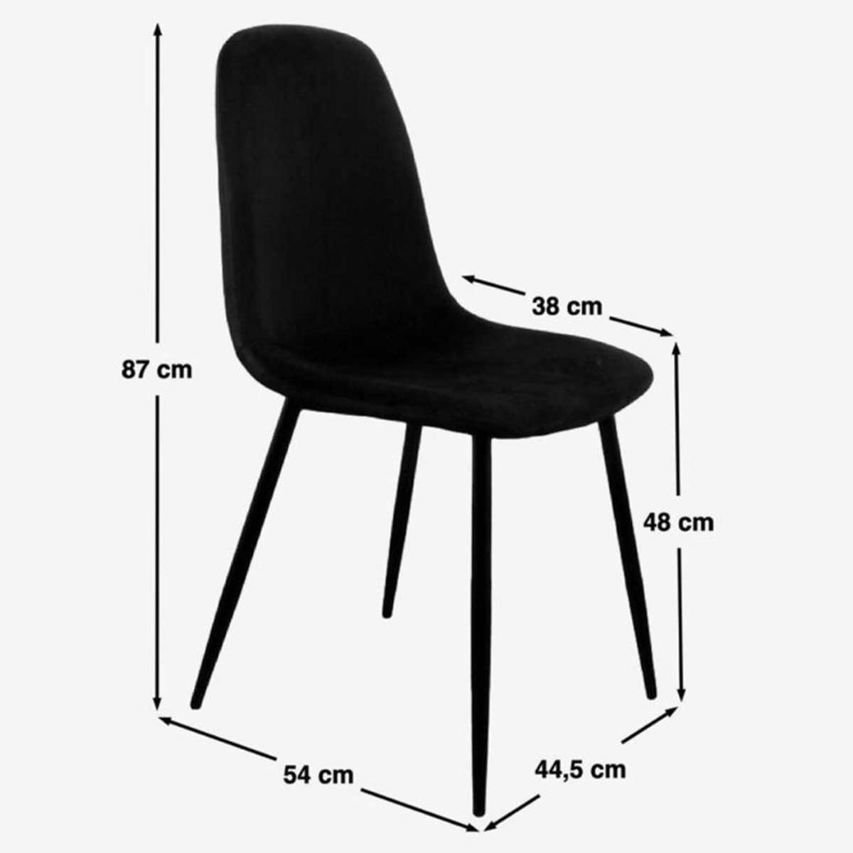 Soof & Tess Soph & Tess - Cordoba Eetkamerstoel - Set van 2 - 100 % Velvet - Bruine eetstoel - Metaalpoot - Industriel