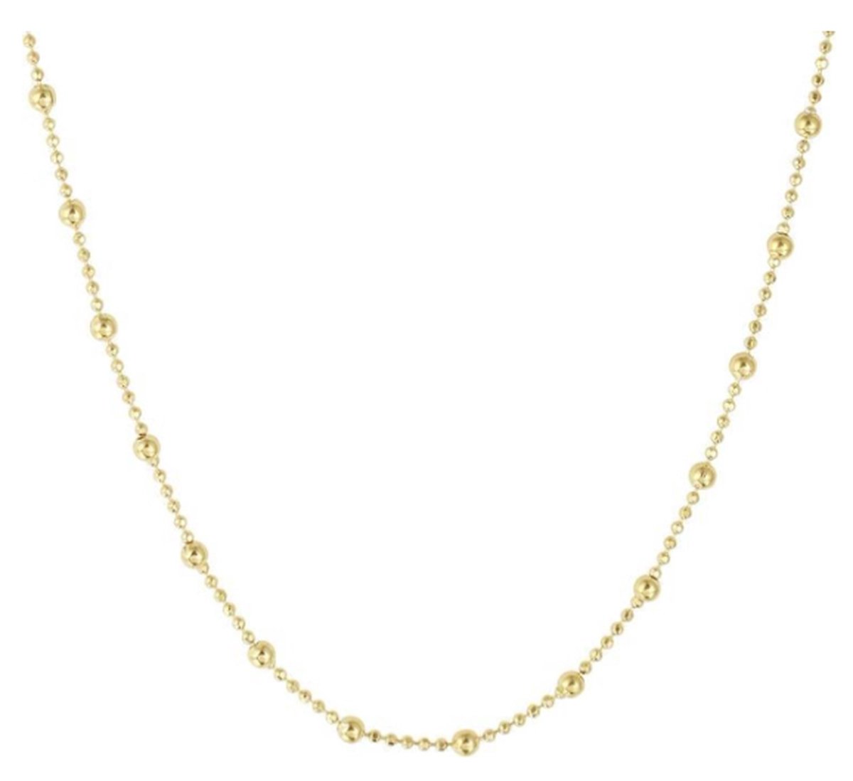 Ketting Liza - simpel met balletjes - Choker Collier - Goud kleurig - 42 cm - 1 stuks