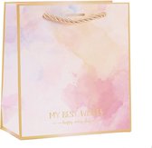 Cadeauzakje roze - Best wish for you - 20x10x22 cm - 2 stuks