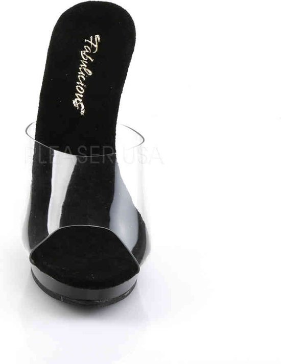 Fabulicious High Heels - 44 Shoes- LIP-101 US 13 Zwart/ Transparent
