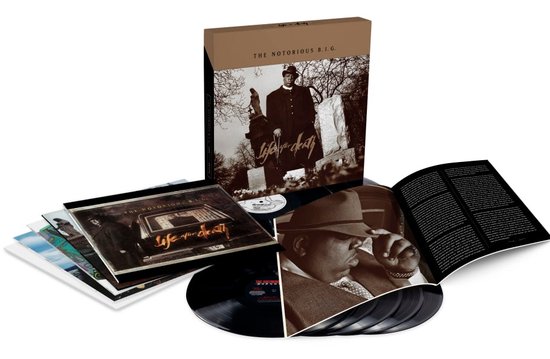 The Notorious B.I.G. - Life After Death 8LP-boxset, met vinylplaten en hoezen. Titel "Life After Death" en artiest "The Notorious B.I.G.".